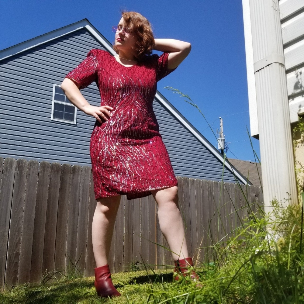 1980s Vintage Sequined Dress by Mark & John by Sam